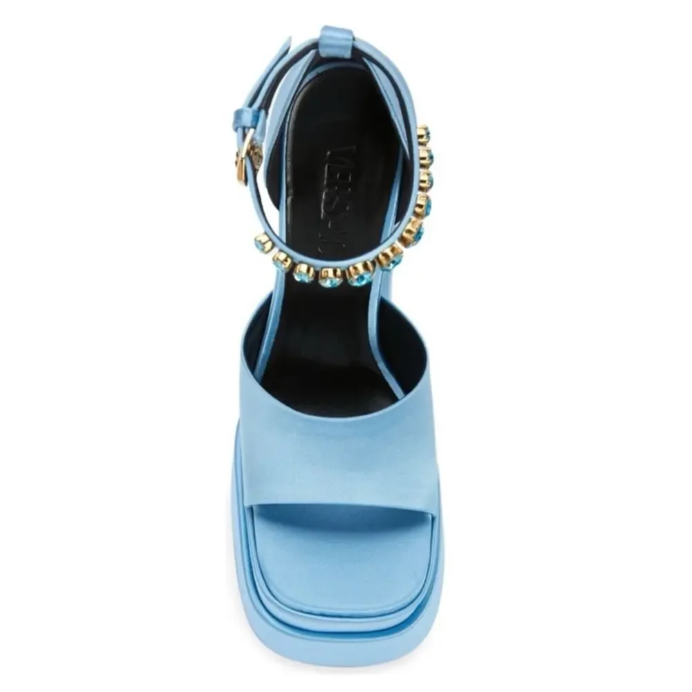 NEW Versace Medusa Platform Sandal in Ice Blue Box Included Size 9.5 US 39.5 EU